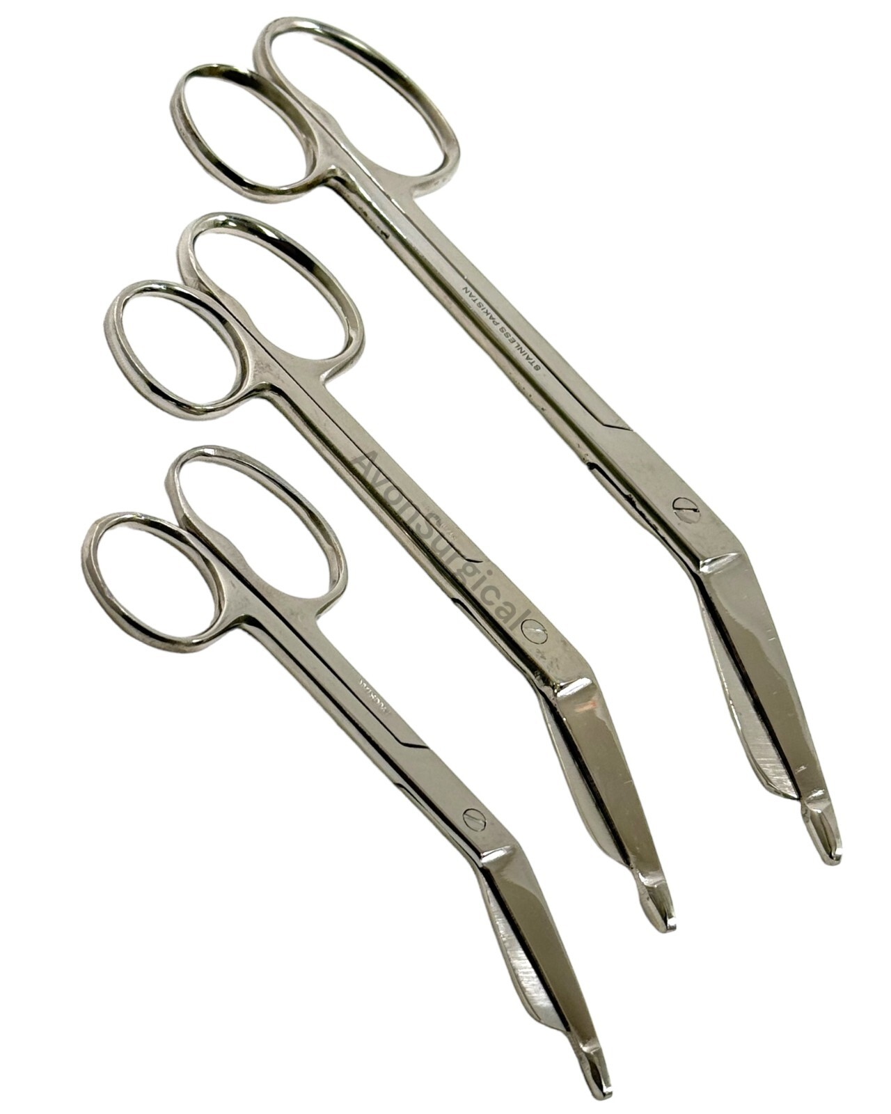 3 Count – Lister Bandage Scissors 4.5″ + 5.5″ + 7.25″ Cloth and Bandage Cutting
