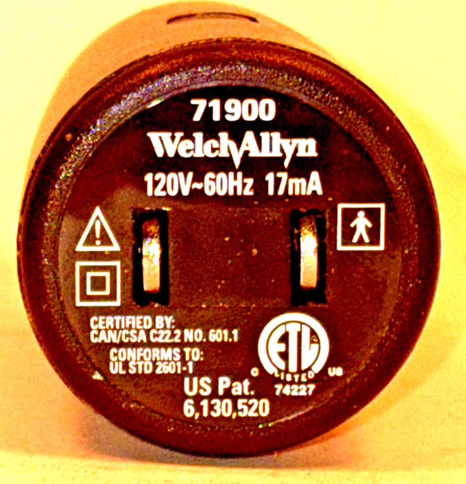Welch Allyn #71900 Charger Base for Li/Ion Power Handle. Direct Plug-in.