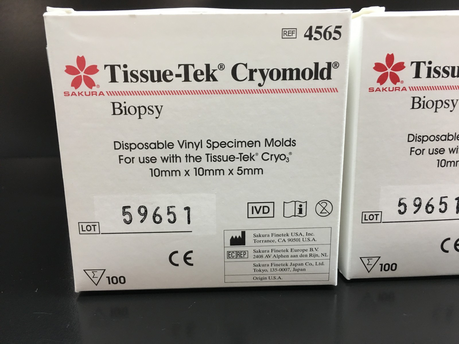 SAKURA REF 4565 Tissue-Tek Biopsy Disposable Vinyl Specimen Cryomold Lot 5 PKS