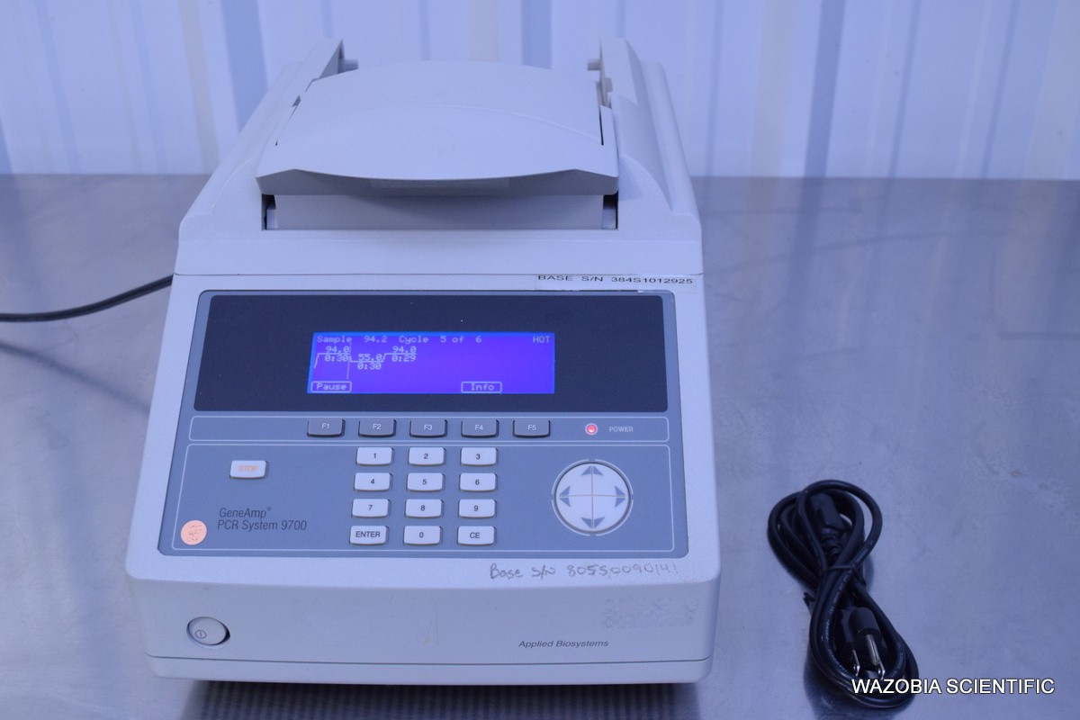 APPLIED BIOSYSTEMS GENEAMP PCR SYSTEM 9700 THERMAL CYCLER DUAL 384 WELL BLOCKS