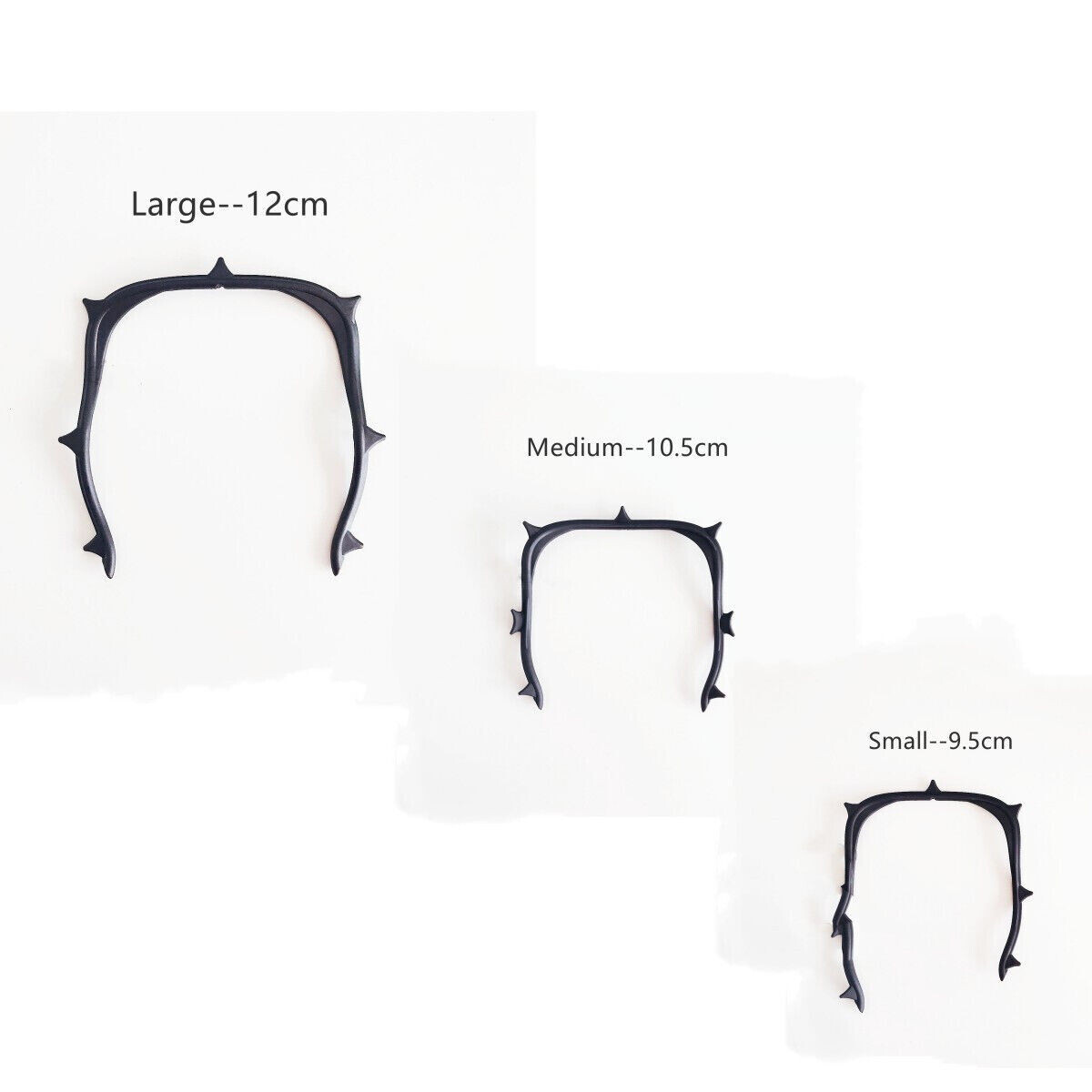 3Pc Dental Plastic U-Shape Autoclavable Black 134°C Frame Rubber Dam Fiber Black