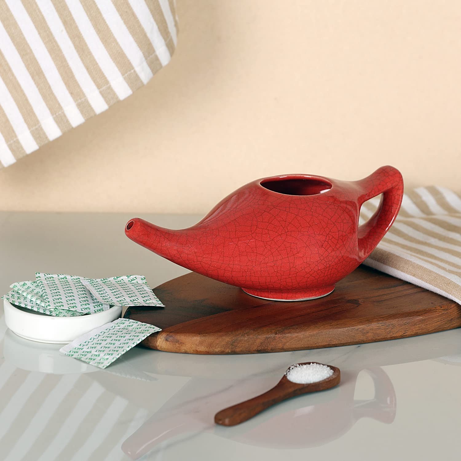 HealthGoodsIn Premium Handcrafted Durable Ceramic 10 Count (Pack of 1), Red