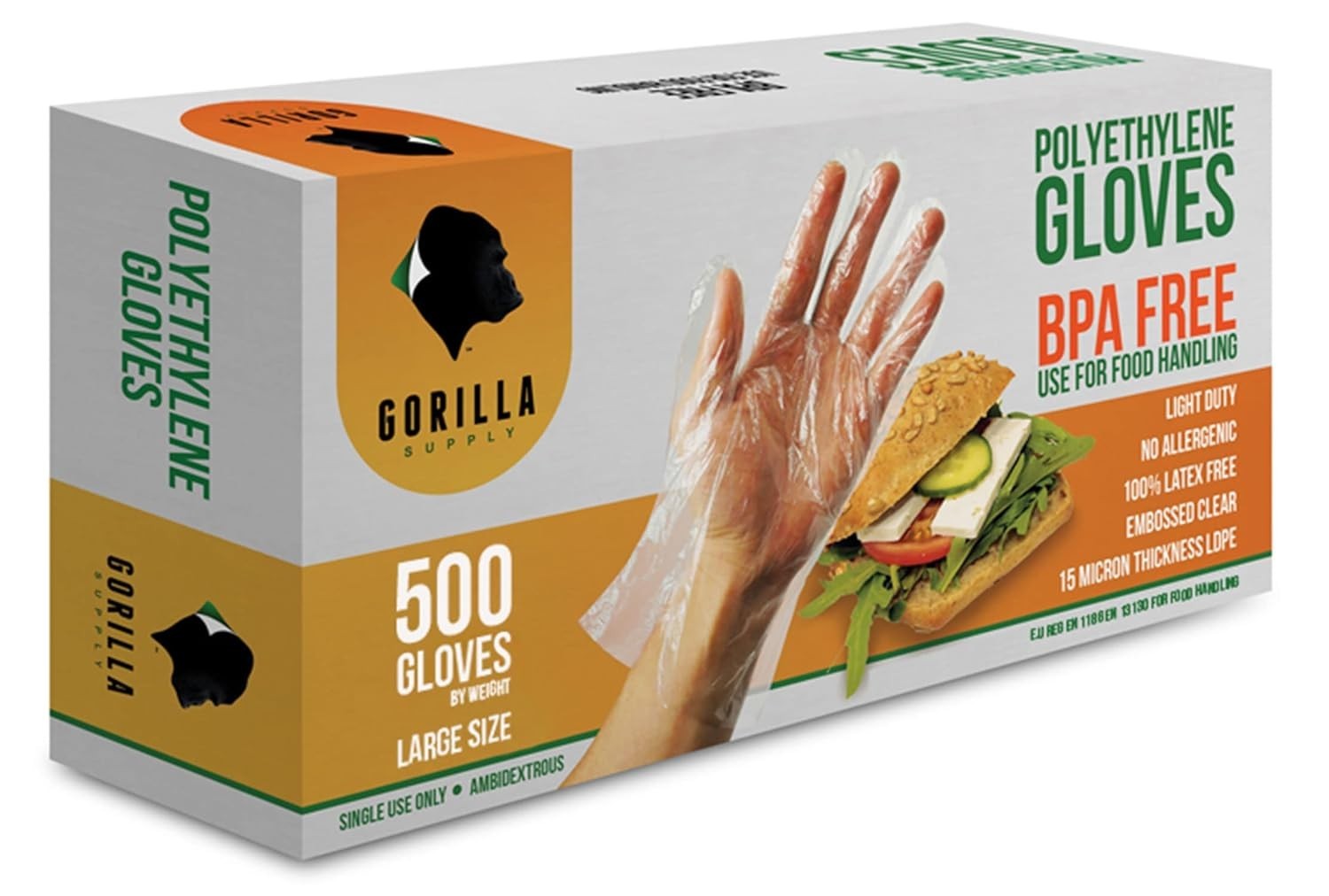 500 BPA Free Disposable Gloves Poly PE LDPE Plastic for Kitchen Food Handlin…