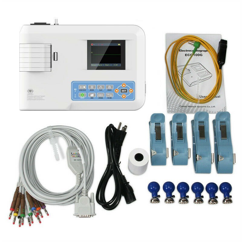 ECG100G 1-Ch 12-Lead Digital EKG Machine – Electrocardiograph for Clinic