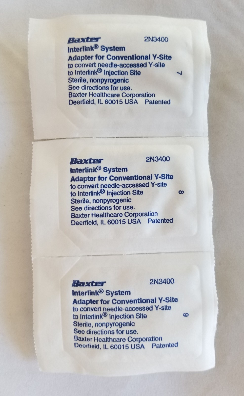 Baxter 2N3400 Interlink System Adapter For Conventional Y Site (Box of 120)