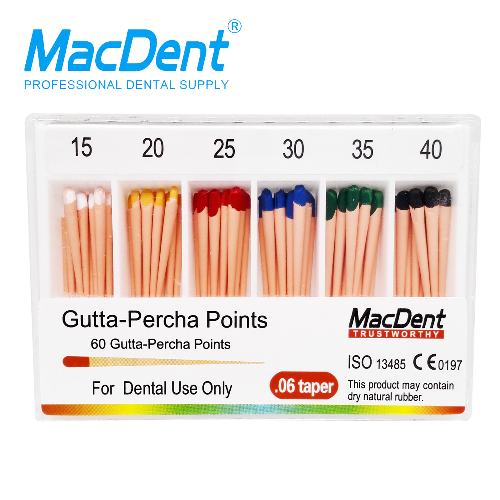 MacDent Dental Endodontic Gutta Percha Points/Absorbent Paper Points Taper .02