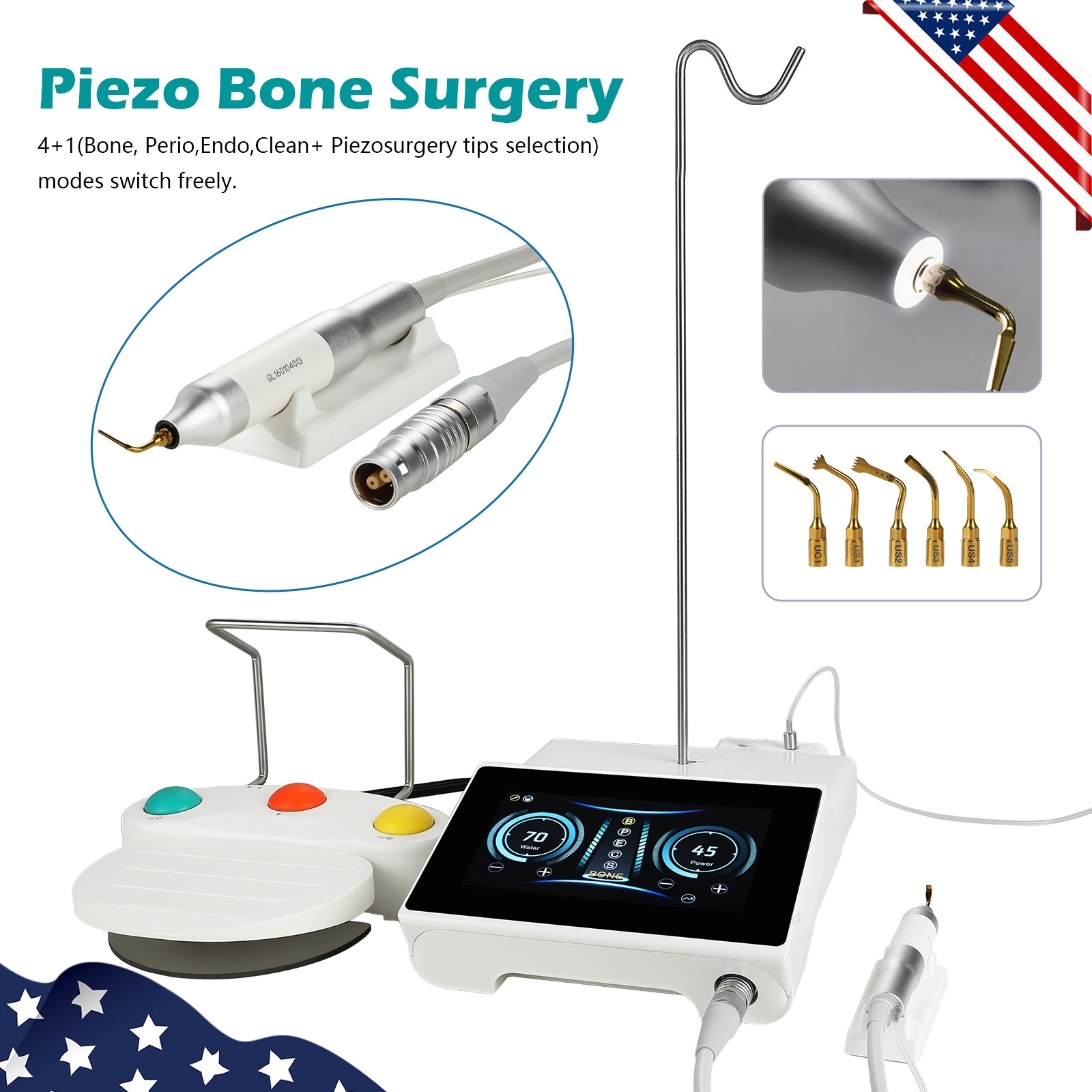 Dental Piezo Surgery Bone Cutter Equipment Ultrasonic Bone Piezosurgery Motor
