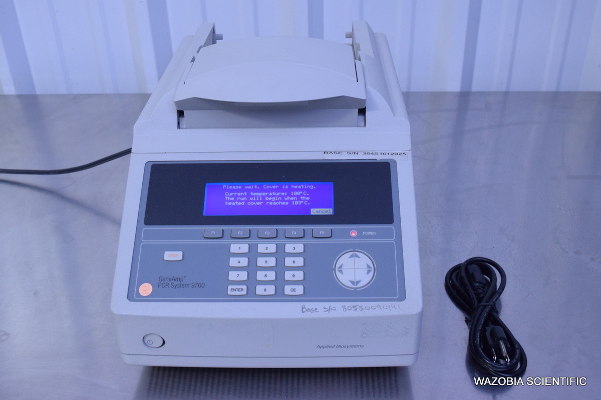 APPLIED BIOSYSTEMS GENEAMP PCR SYSTEM 9700 THERMAL CYCLER DUAL 384 WELL BLOCKS