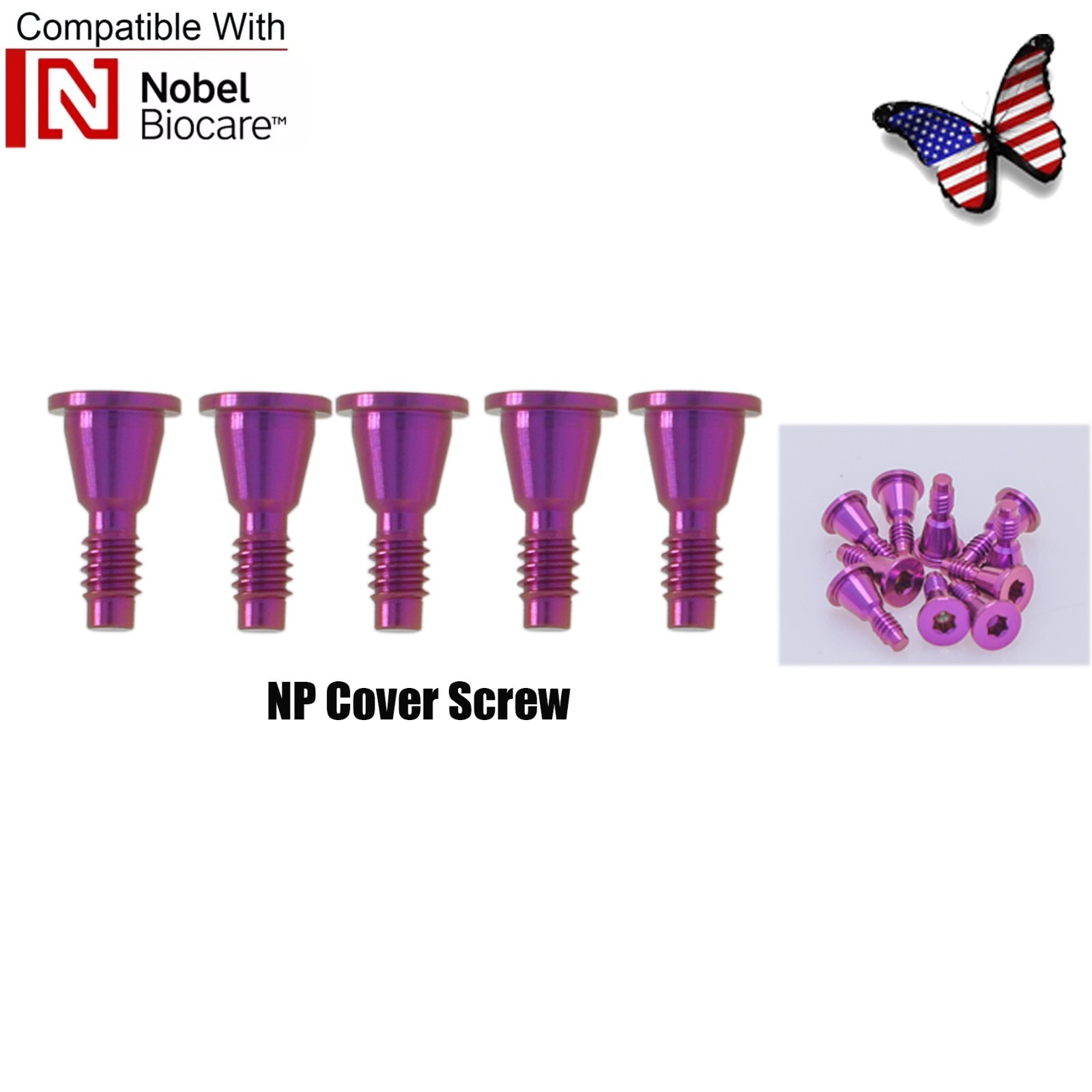 US 5Pcs Dental Cover Screw for Nobel Active Implants – RP & NP Sizes Available