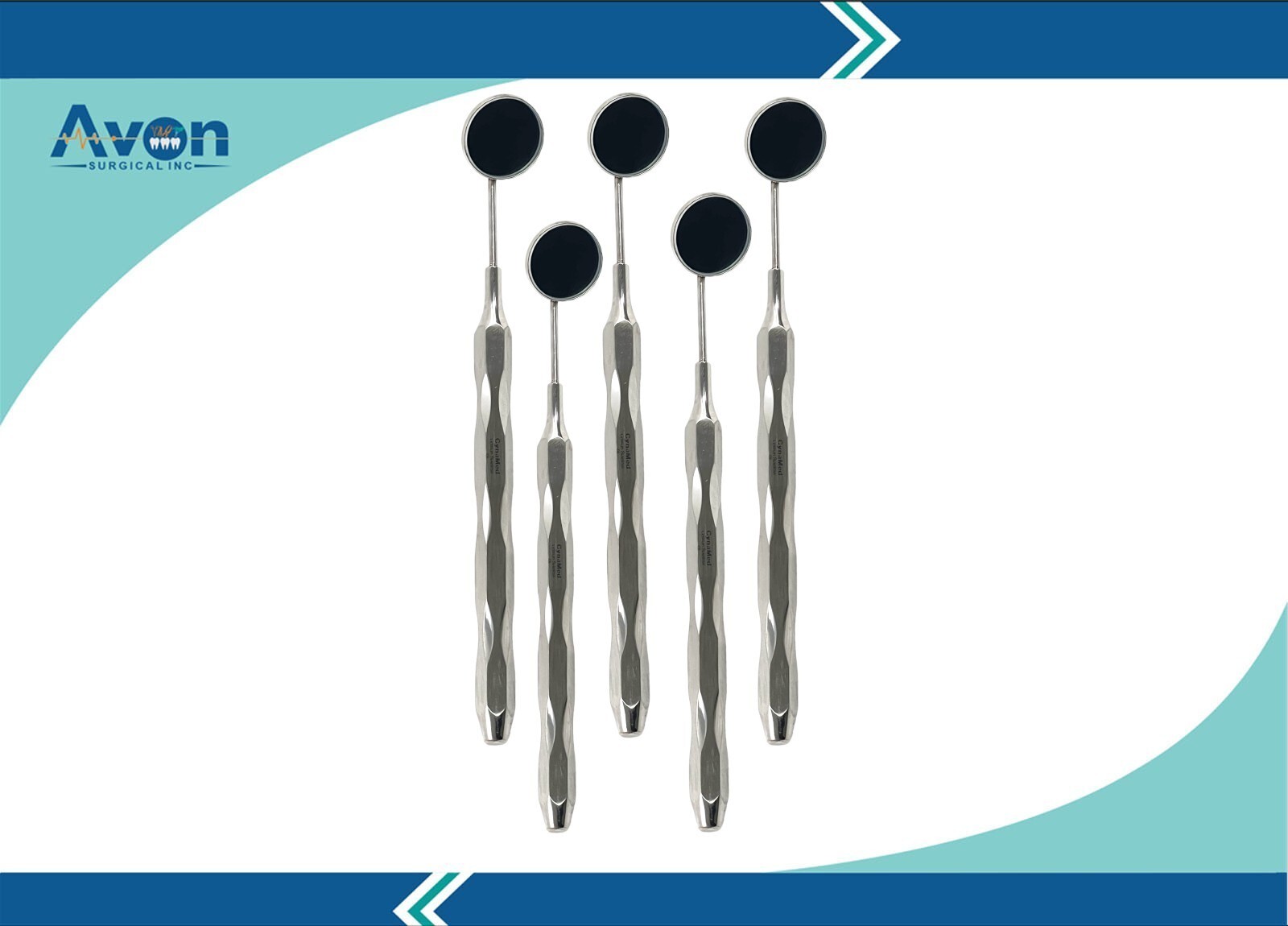 10 Pack – Oral Examination Mirror #5, Silver, Hollow Handle, Lightweight