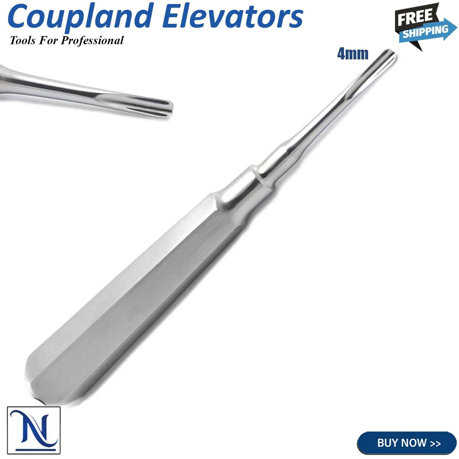 Set de 5 Elevadores Luxadores Dentales – Elevadores Quirúrgicos Rectos y Curvos