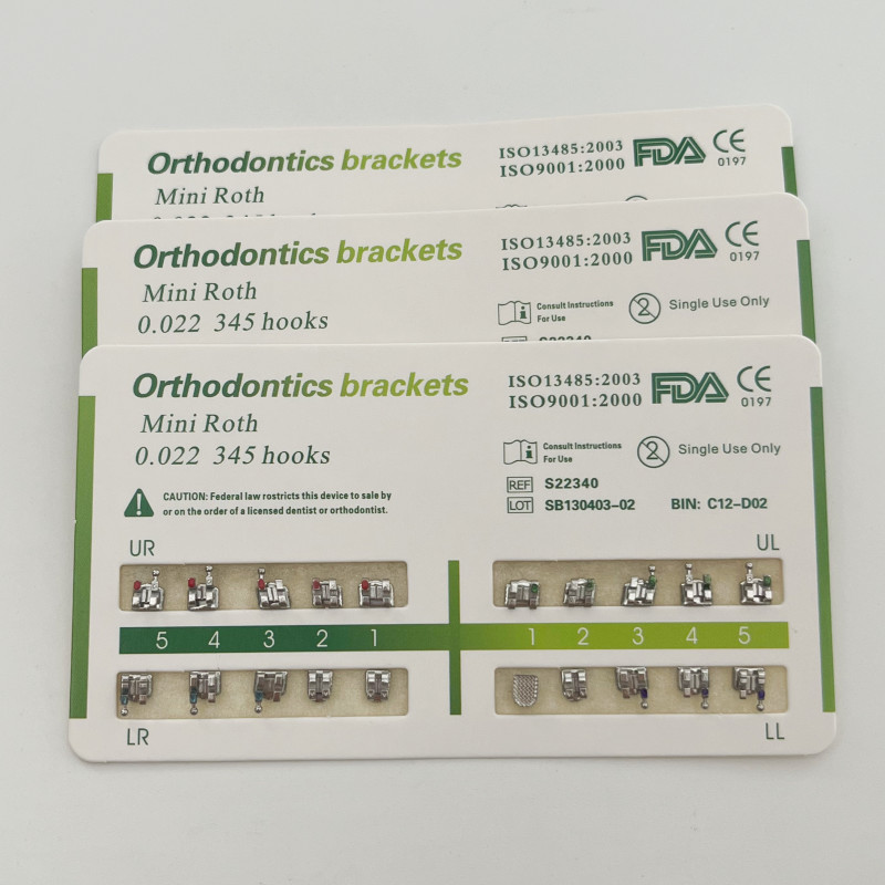 10 Packs Dental Orthodontic Metal Brackets Braces Mini Roth.022 Hooks 345 CE