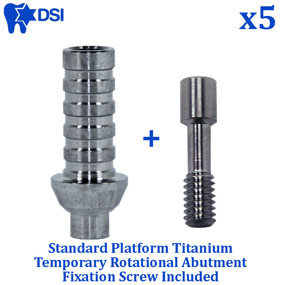 5x DSI Dental Im plant Temporary Rotational Straight Abut ment Standard FDA CE
