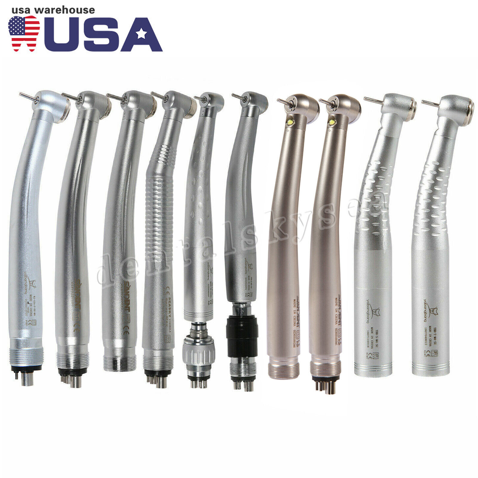 Dental (LED Fiber Optic) High Speed Handpiece Air Turbine 4/6/2Hole YABANGBANG