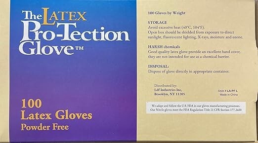 COMFITWEAR Disposable Latex Gloves, Powder Free Size Large(Pack of 100)
