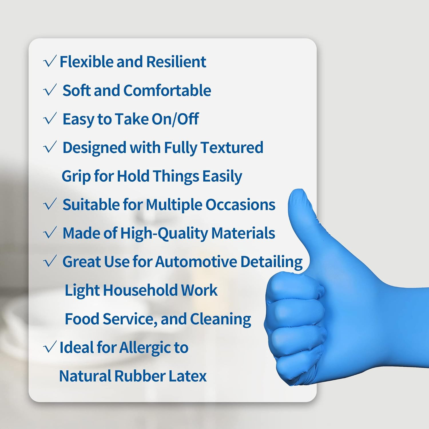 Nitrile Gloves 100Pcs 1000 Pcs Disposable Blue, Small/Medium/Large/Xlarge, No La