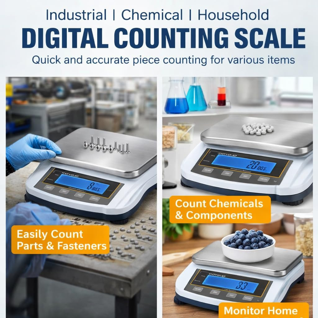 Digital Analytical Balance and Lab Scale, 5000G Capacity, 0.01G Precision, Stain