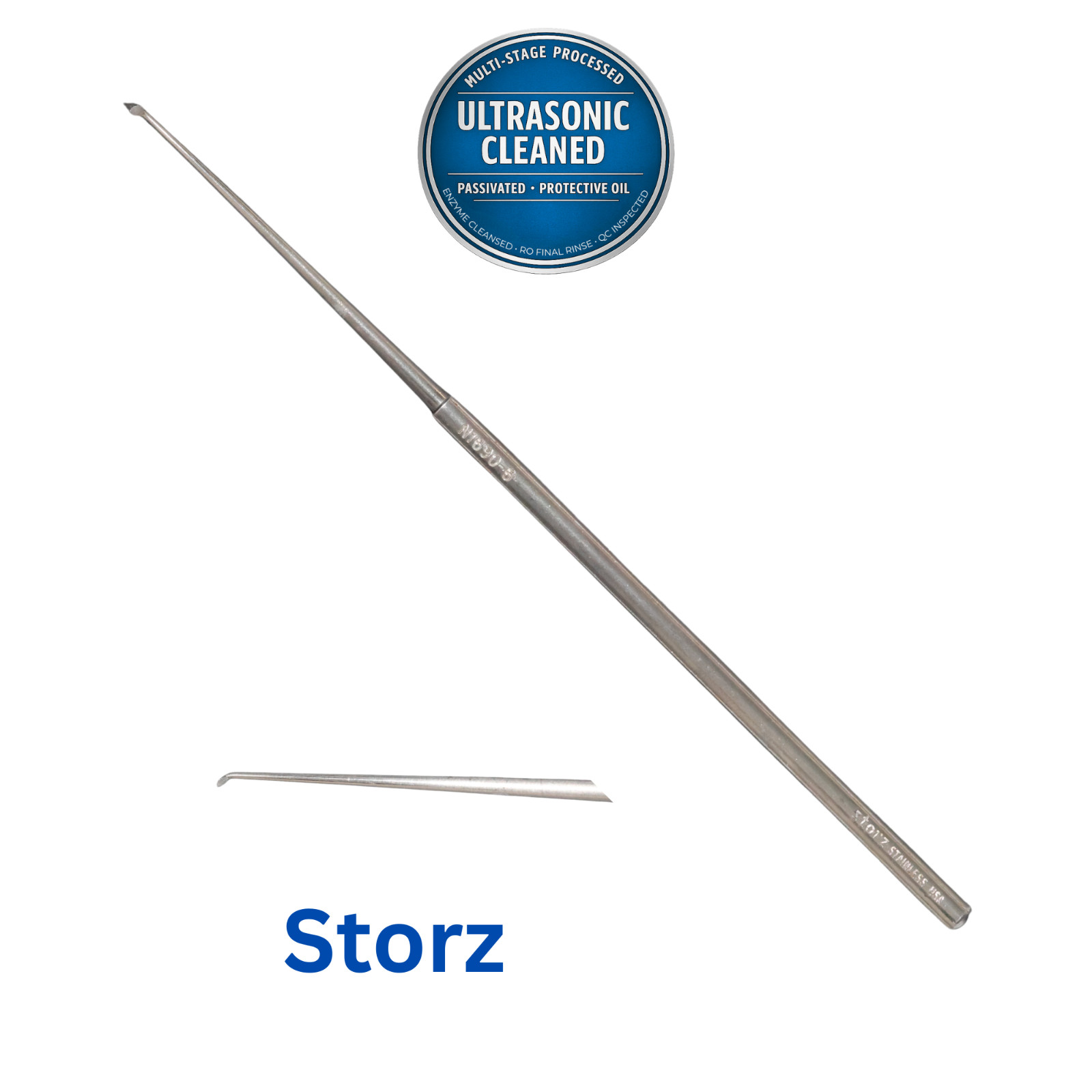 Storz N1690-6 Rosen Knife-Curette, 2mm Diameter Blade, Small, Angled 45°, 6-5/8″