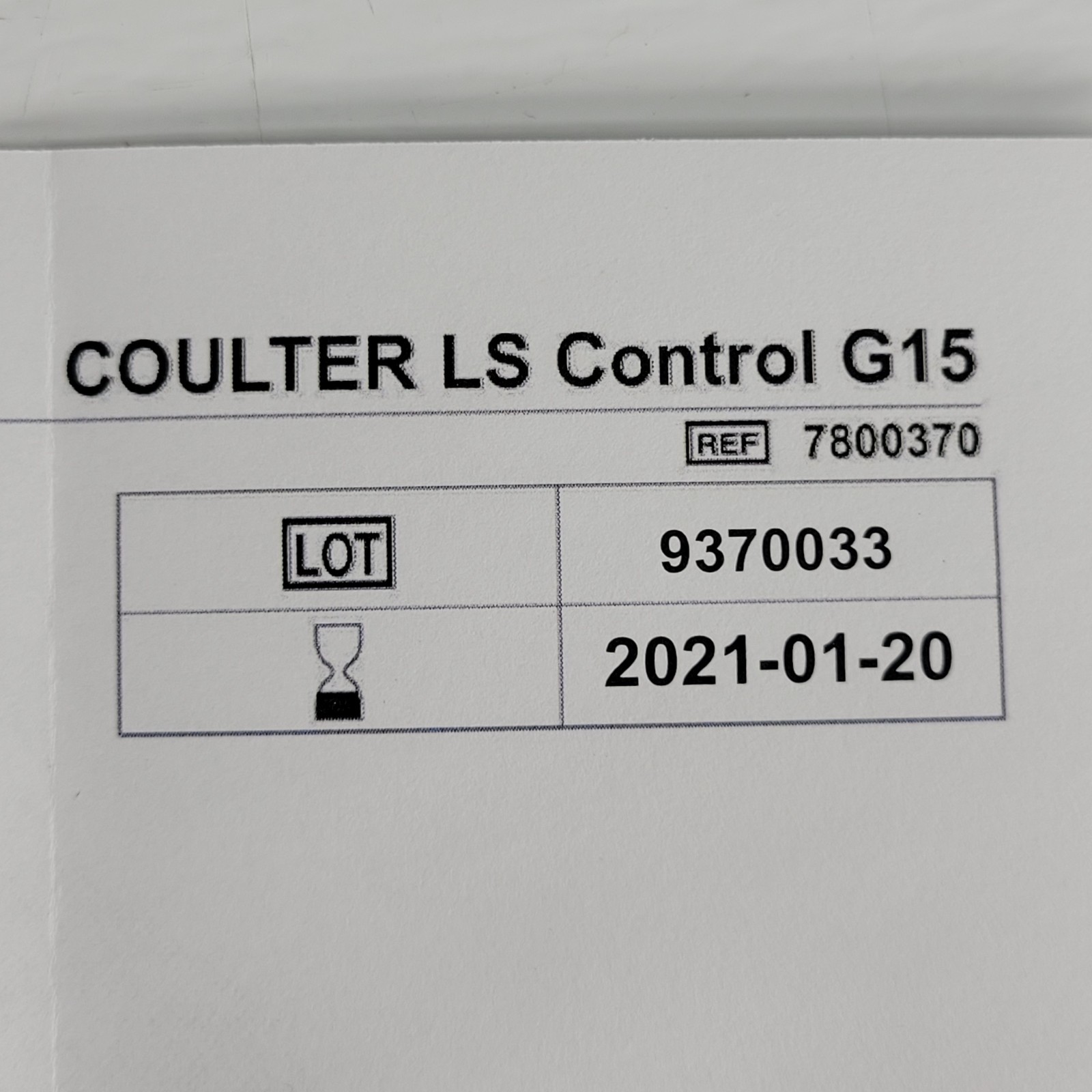 Beckman Coulter 7800370 G15 15µm Control Standard LS 13 320 10×0.5g