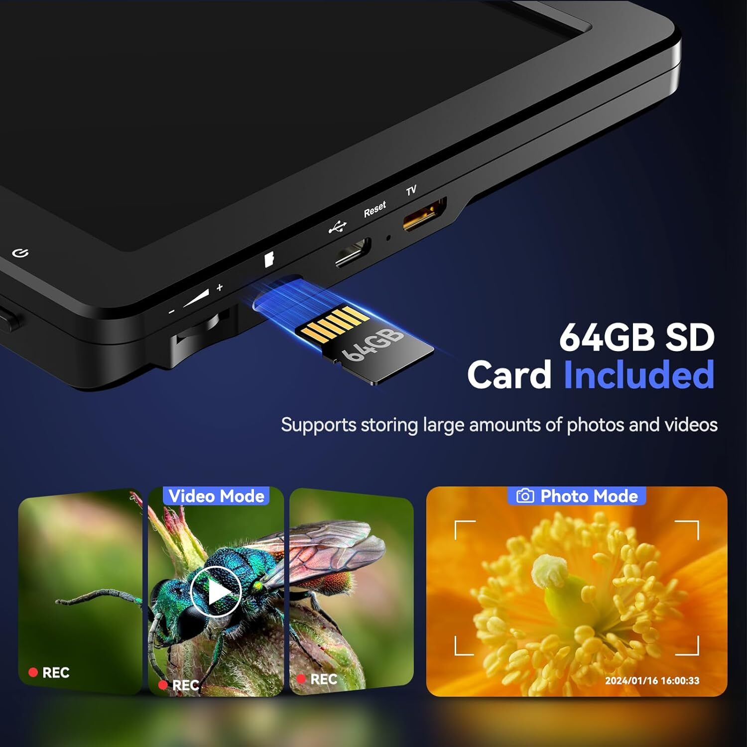 TOMLOV HDMI Digital Microscope 1500X 20MP 10.1″ HD IPS Coin Microscope Magnifier