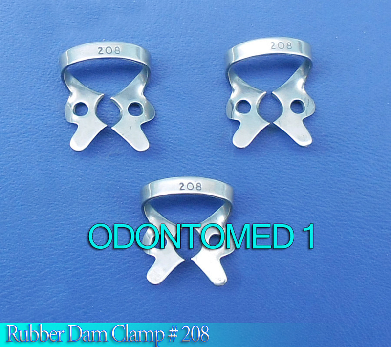 6 Endodontic Rubber Dam Clamp # 208 Surgical Dental Instruments