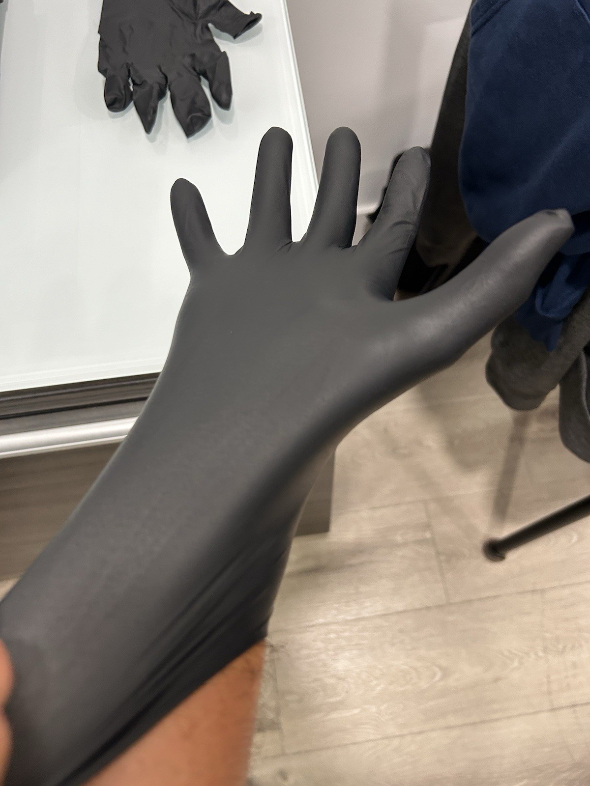 8 Mil Diamond Textured Nitrile Gloves Black Heavy Duty Latex Free Large 1000/CS