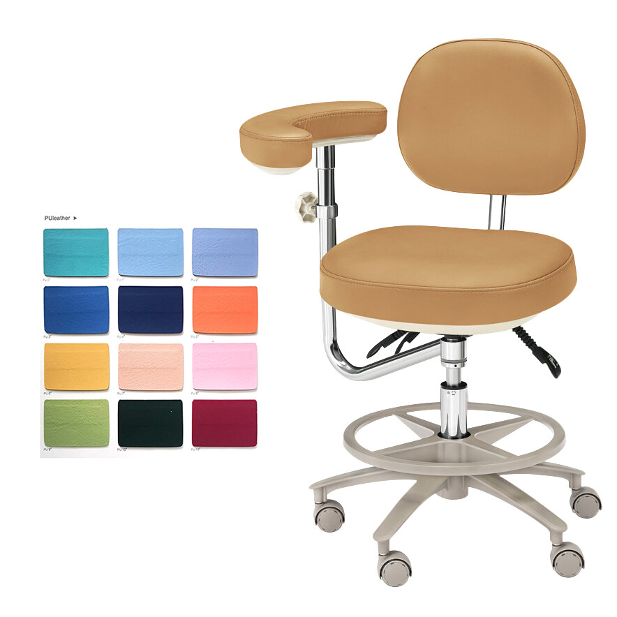 Deluxe Microfiber/PU/Imported Leather Doctor&Assistant Office Dental Chair HS-8