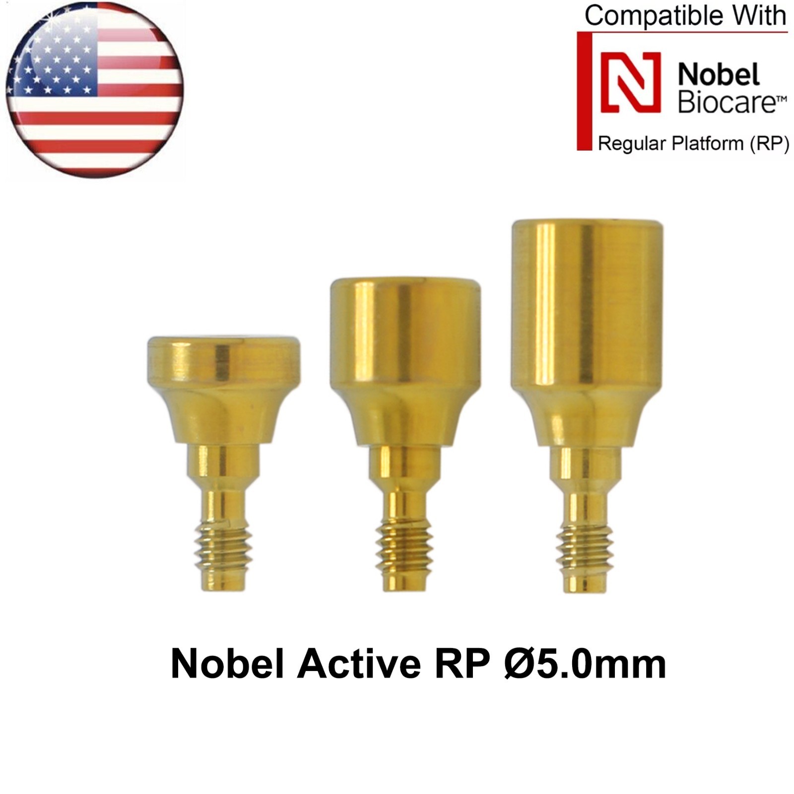 US Fits Nobel Active Healing Cap Abutment Transfer Coping Open Closed Tray NP/RP