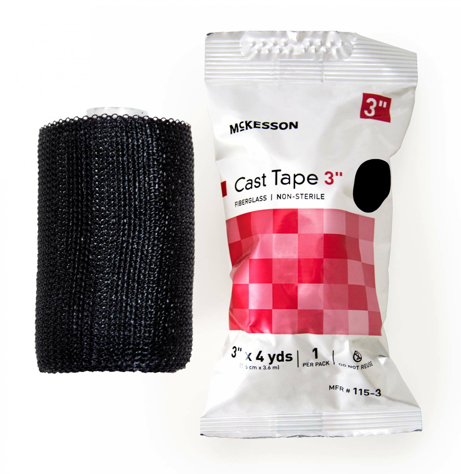 McKesson Cast Tape 3 Inch X 12 Foot Fiberglass Black, Box of 10