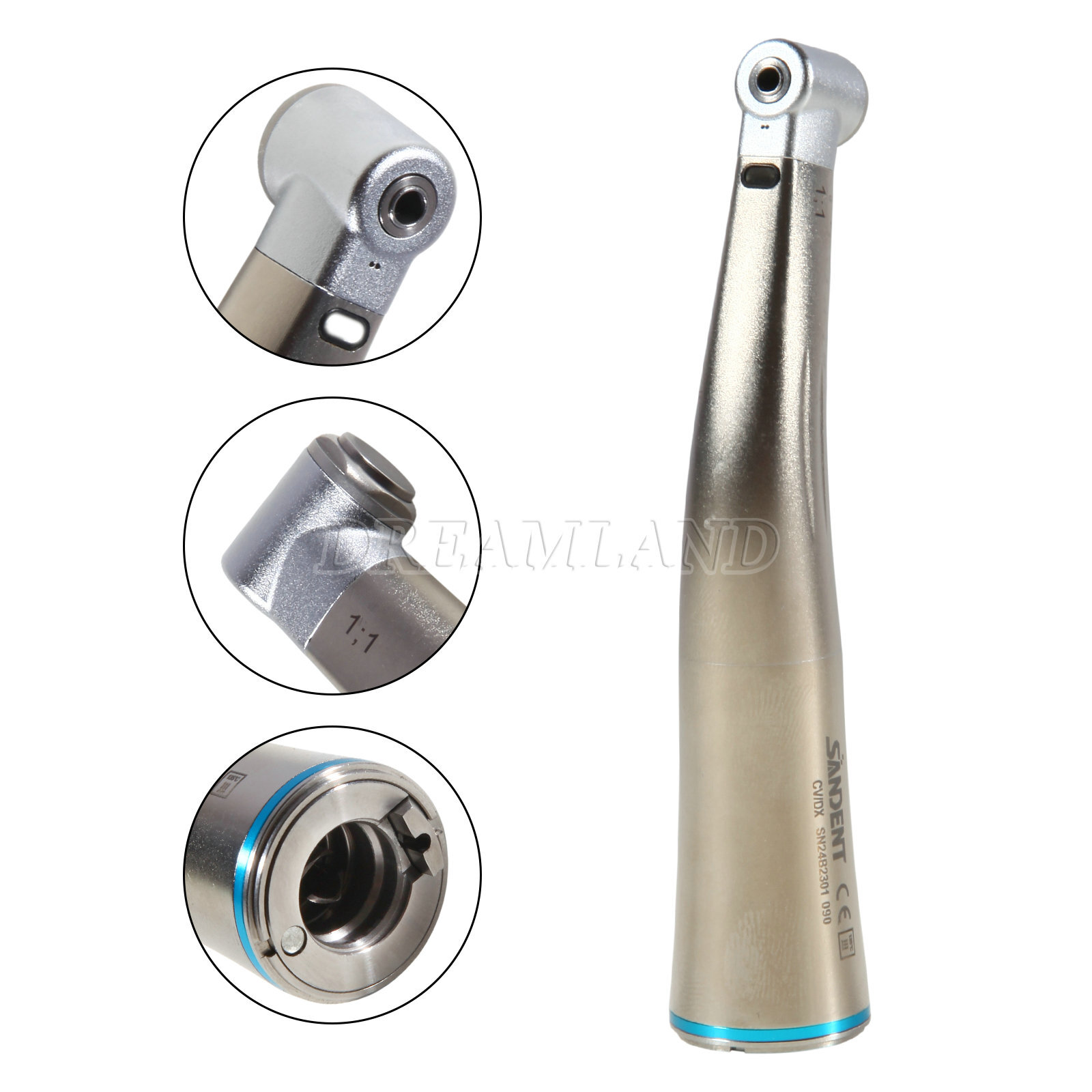 Dental LED 1:1 Contra Angle Angulo Inner Spray Contrangulo Turbina handpiece