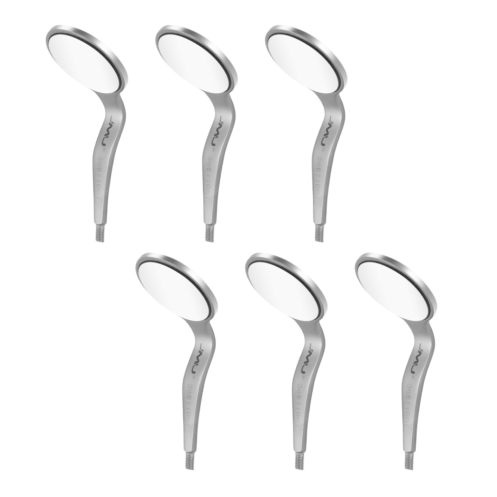 JMU 6X Dental Double Sided Mouth Mirror Front Surface 5# Simple Stainless Steel