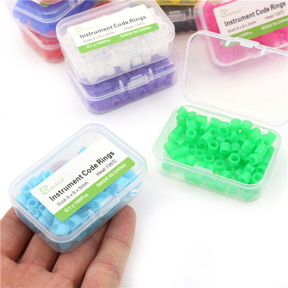 100 Pcs/Pack Dental Color Code Rings Instrument Silicone Small Assorted 11 Types