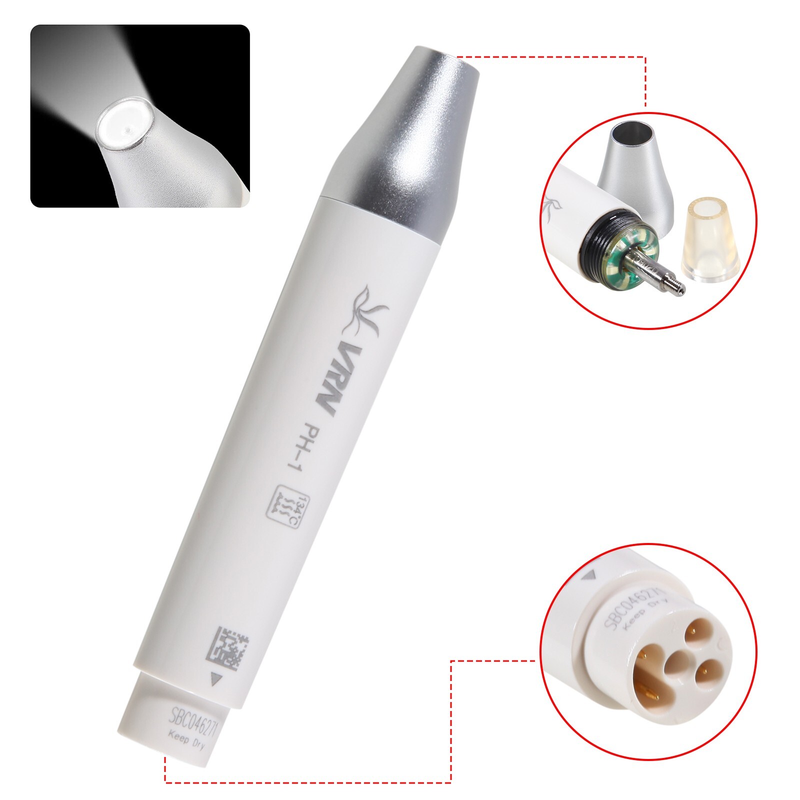 Dental LED Light Ultrasonic Piezo Scaler Handpiece PH-1 Fit for EMS Woodpecker