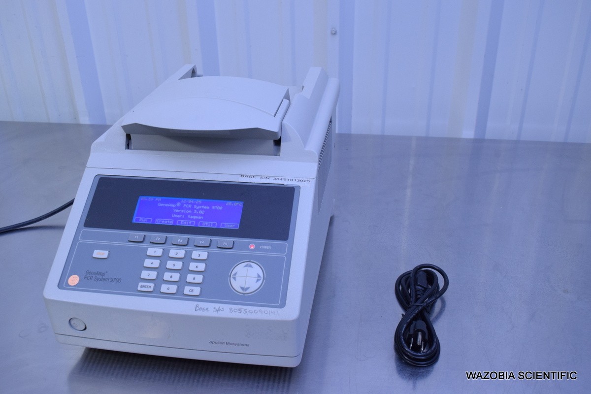 APPLIED BIOSYSTEMS GENEAMP PCR SYSTEM 9700 THERMAL CYCLER DUAL 384 WELL BLOCKS