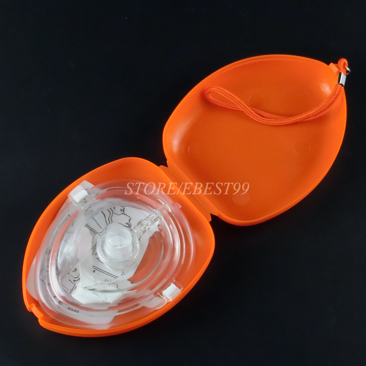 1x Orange CPR Pocket Face Shield Resuscitator Rescue cpr kit Face shield