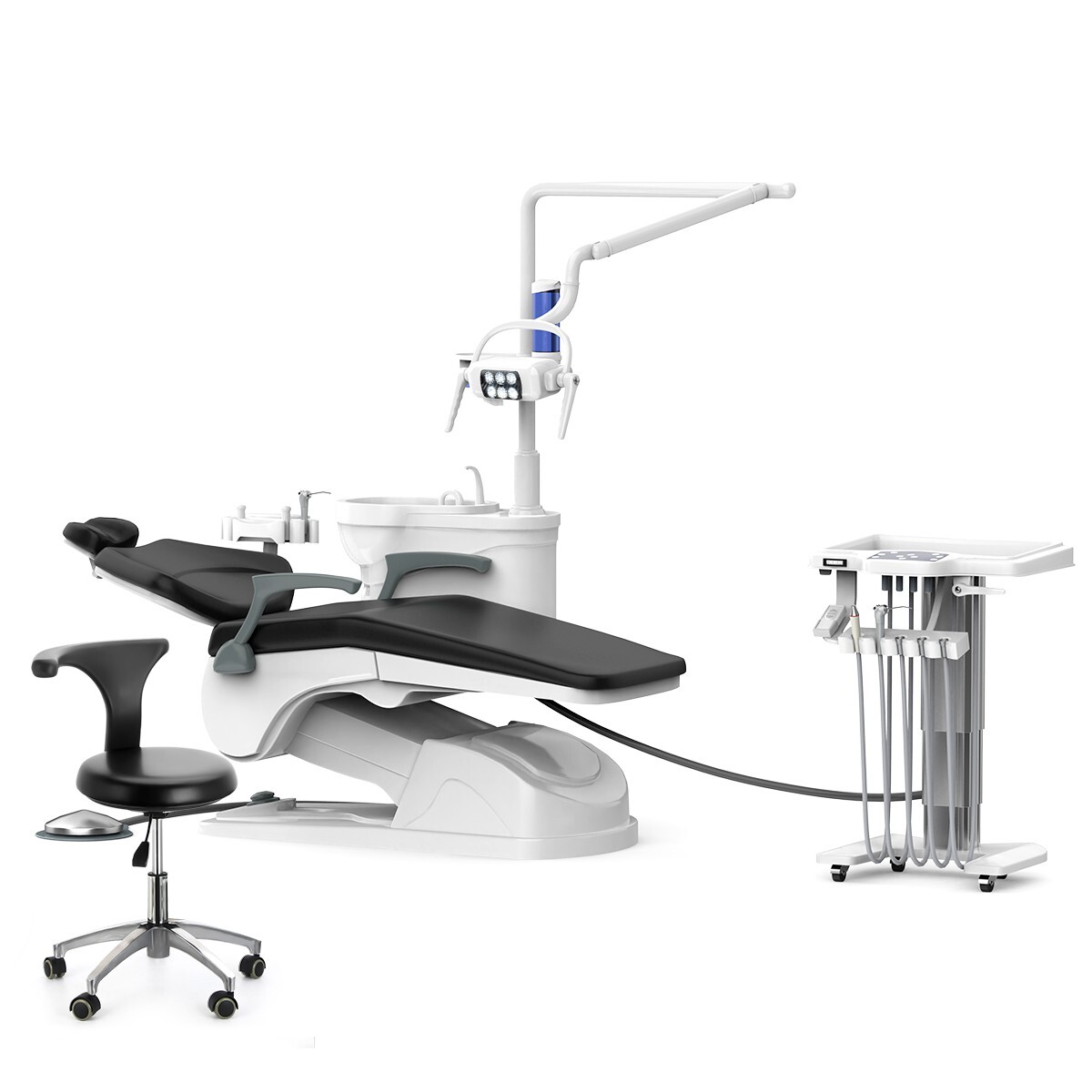 Dental Unit Chair Integral Computer Controlled DC / Mobile Delivery Unit 4 Hole