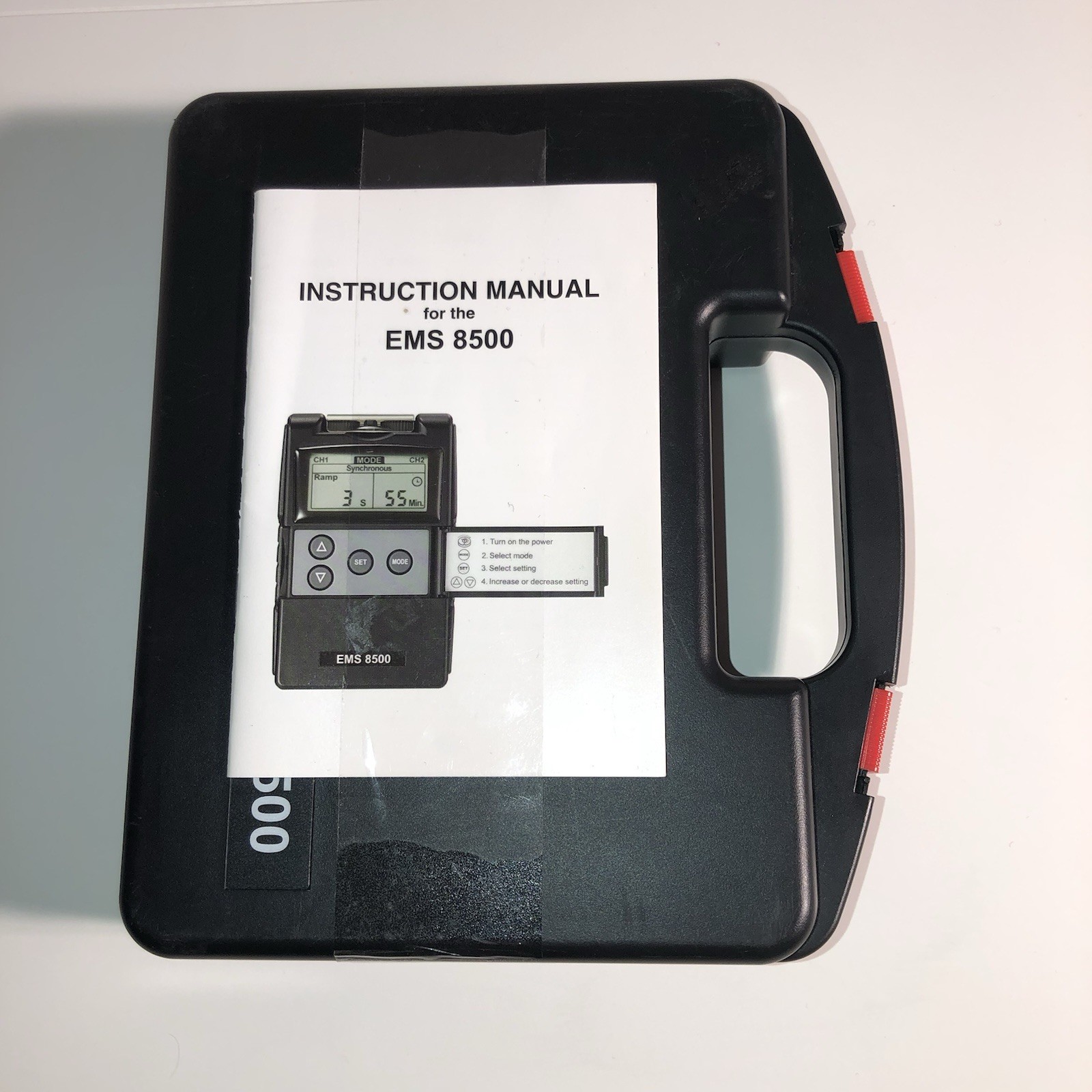 EMS 8500 Dual Channel Electronic Muscle Stimulator TENS Unit w/ Case Manual