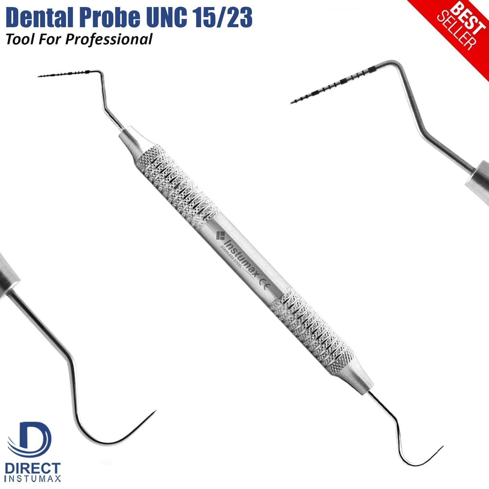 Dental Perio Explorer 23 Probe UNC 15 Hallow Handle Color Marking Double Ended