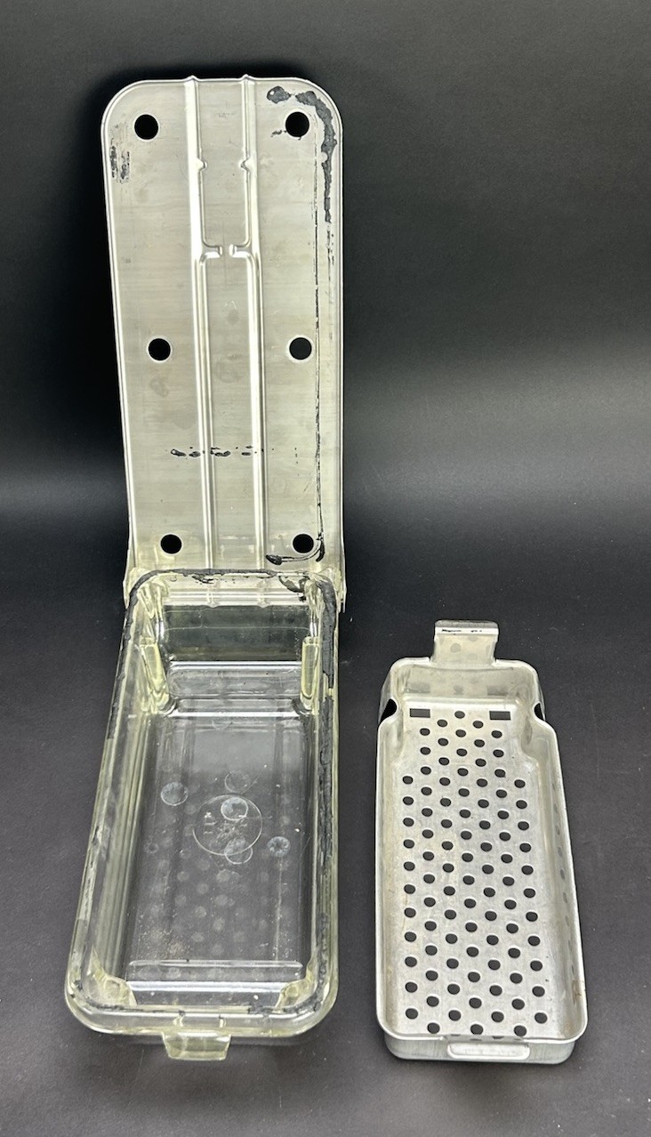 BP Bard-Parker Pyrex Glass & Stainless Steel Instrument Sterilization Tray