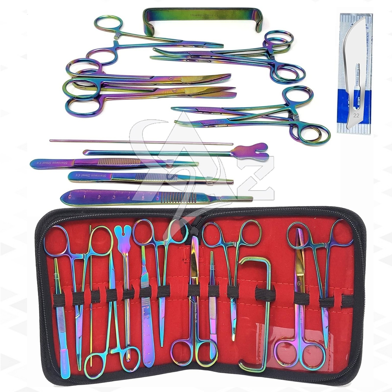 24Pcs Lab Dissection Kit Surgery Anatomy, Biology, Veterinary Set, German Grade