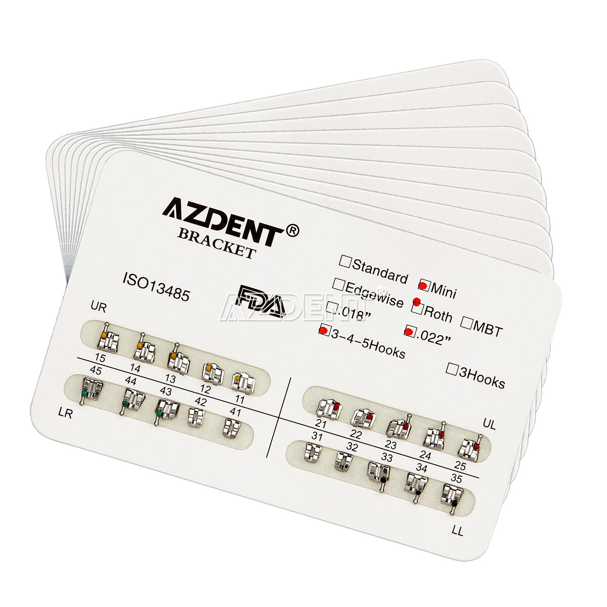 200Pcs Dental Orthodontic Brackets Braces Mini Roth.022/Light Cure Adhesive Kit