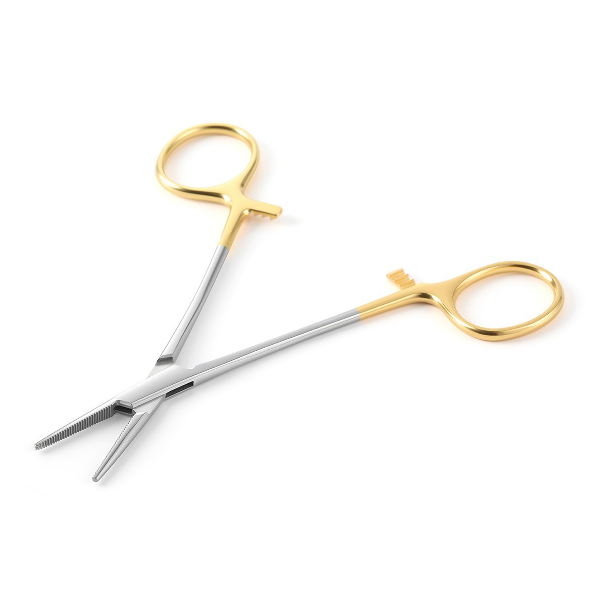 2Type Dental Hemostat Locking Forceps Surgical Instrument Curved & Straight Head