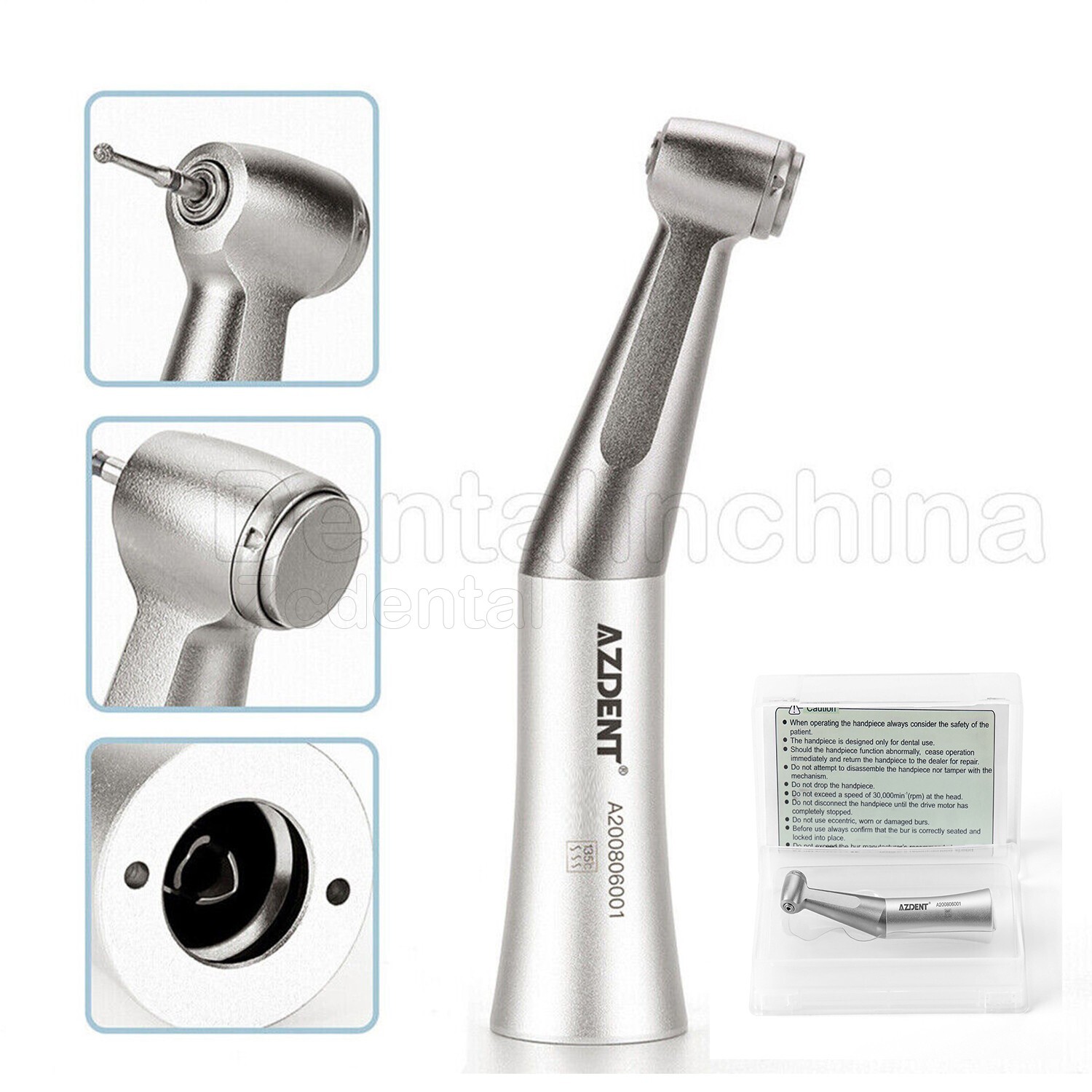 Dental Slow Low Speed Push Contra Angle Handpiece Fit Friction Grip 1.6mm Burs