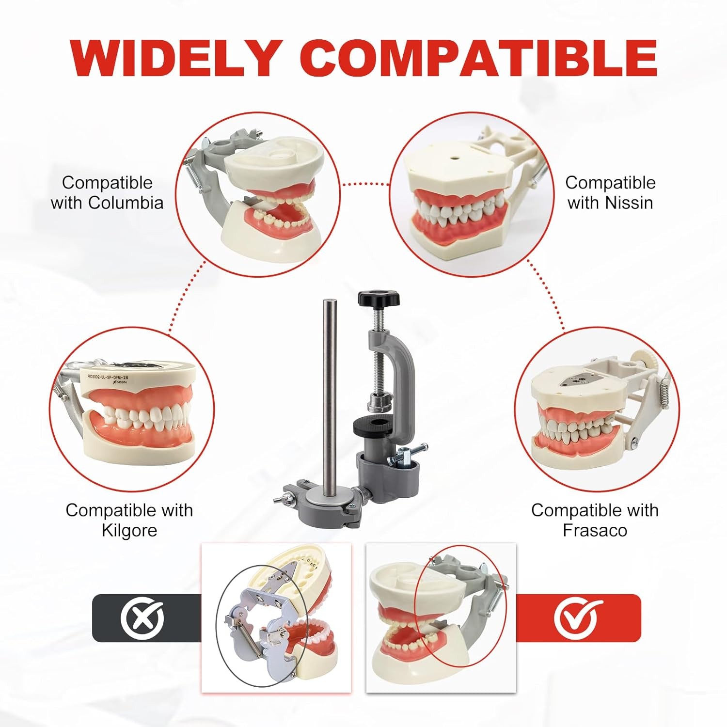 USA Dental Typodont Dentoform Mounting Pole Fits Kilgore Nissin Columbia Frasaco