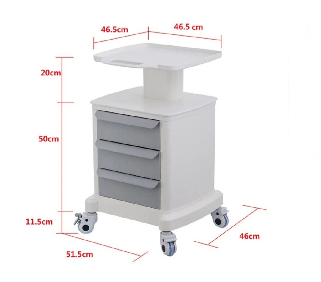 ABS Plastic Mobile Ultrasound Trolley Cart Portable Ultrasonic Scanner Drawer US