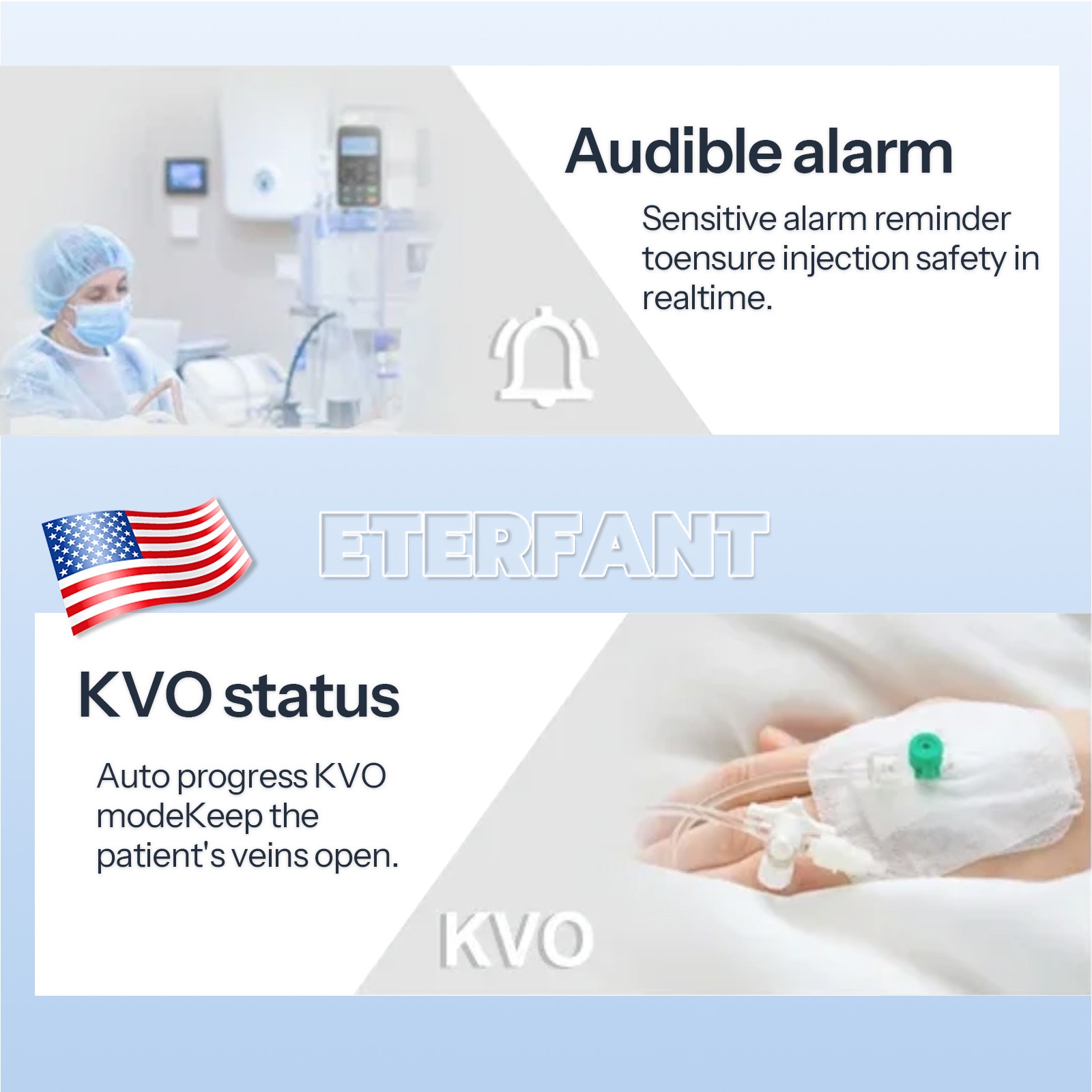 IP3 Portable Infusion Pump Real-time Alarm LCD Display Built-in Battery KVO Mode
