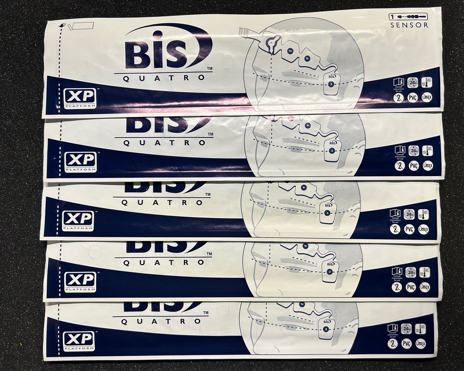 Covidien BIS Brain Electrode Sensor Sheet Adult Pad 186-0106 Lot Of 5