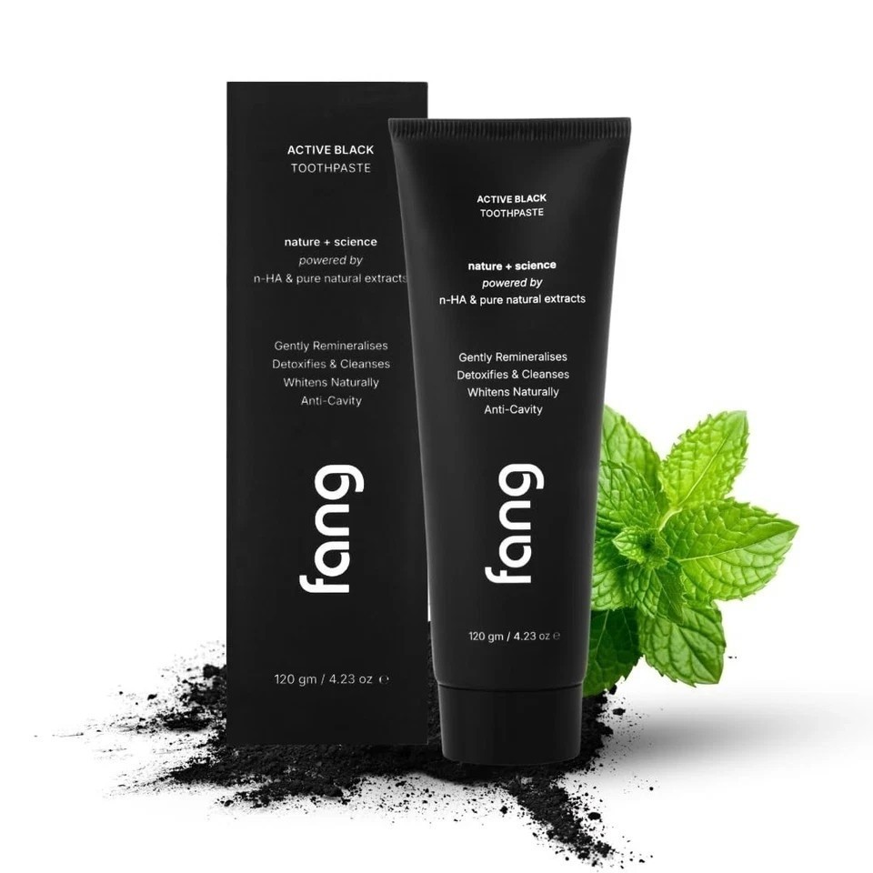 Fang Natural Toothpaste|Teeth Whitening | (Pack of 2 , Activated Charcoal) W961