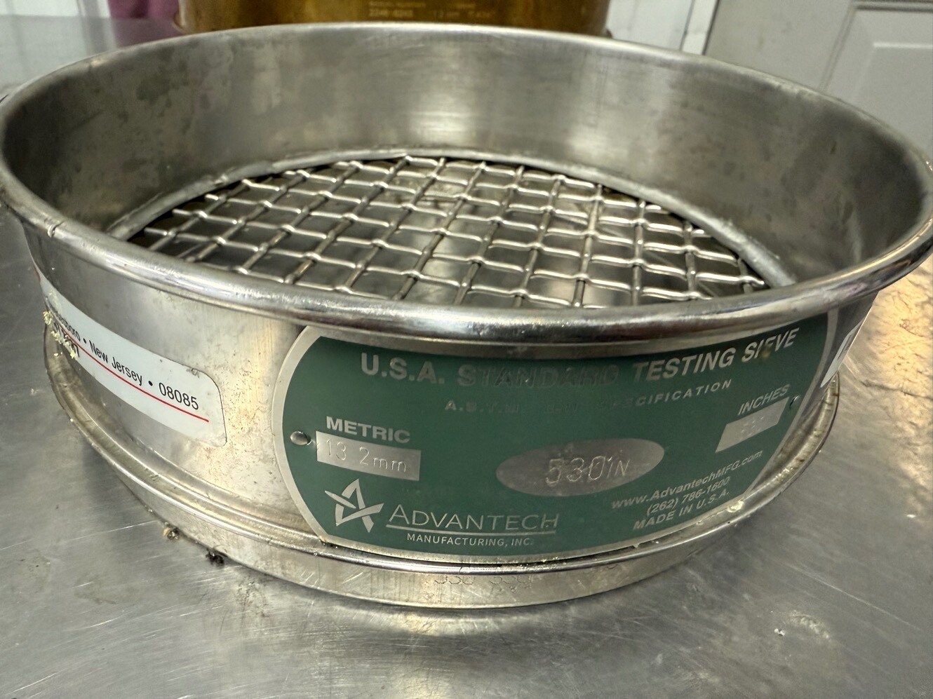 ADVANTECH .530″SS8F Sieve, .530″, S/S, 8 In, Full Ht stainless steel
