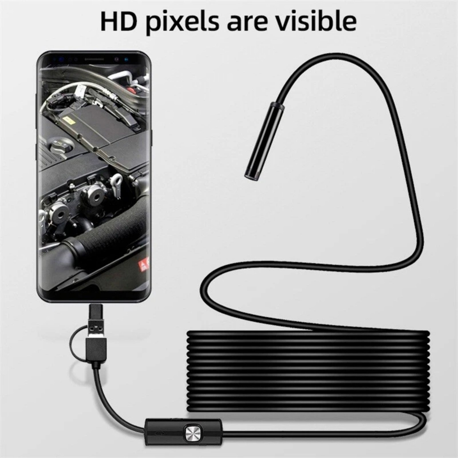 2M Endoscope Borescope Camera 6 LED for Android Type-C USB 7mm Waterproof IP67